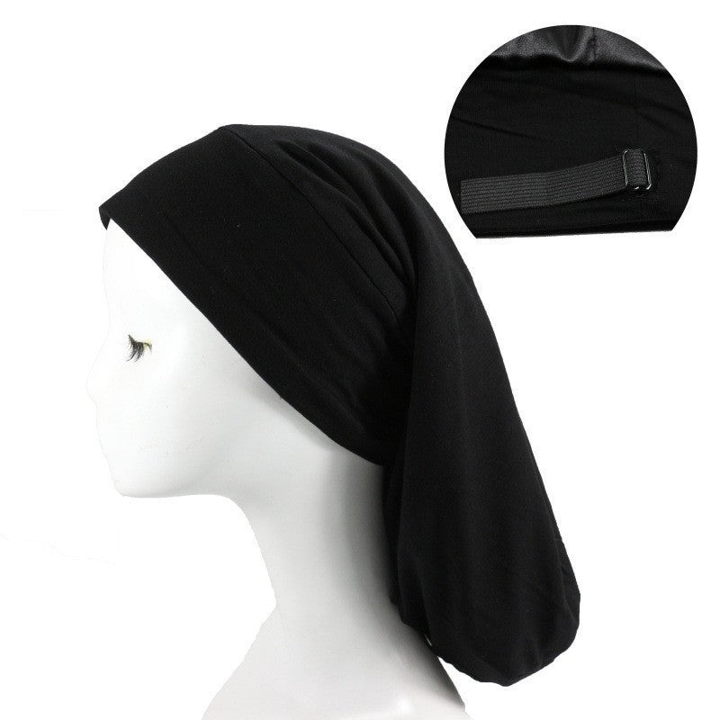 Women's Satin Satin Lined Adjustable Long Nightcap