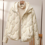 Women's Cotton-padded Short Fake Two-piece Hooded Casual Coat