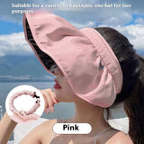 Summer Shell Hat FPF50 Empty-top Hat Women's Cycling Sun Protection UV Face Covering Sunhat Outdoor