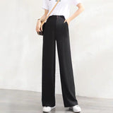 Women's Wide Leg High Waist Drooping Loose Slimming And Straight Casual Mopping Chiffon Suit Pants