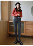 Winter Cashmere Thickened Outwear  Lamb Fleece Leggings Female