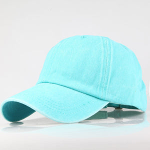 Washed Solid Color Light Board Baseball Cap For Women