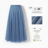 Pleated Mesh Skirt Women's Mid-length Large Swing Dress