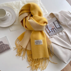 Double-sided Artificial Cashmere Scarf Women's Winter Warm Couple