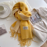 Double-sided Artificial Cashmere Scarf Women's Winter Warm Couple