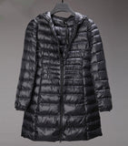 Lightweight Down Jacket Mid-length, Autumn And Winter Hooded Plus Fat Plus Size