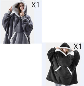 Men And Women Can Wear Zipper Flannel Lazy Blanket