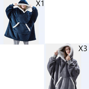 Men And Women Can Wear Zipper Flannel Lazy Blanket