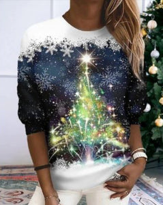 Snowflake Women's Sweater Printed Pullover