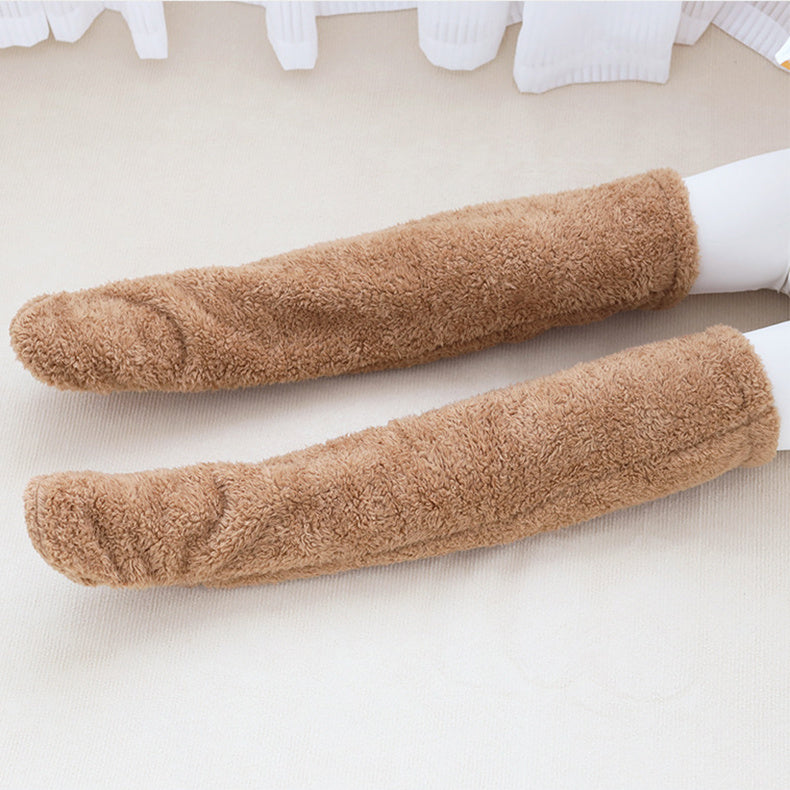 Over Knee High Fuzzy Long Socks Winter Warm Cold Leg Knee Joint Cold-proof Stockings Home Floor Sleeping Socks