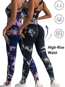2pack Tie-dye Yoga Pants Seamless Yoga Pants