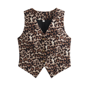 European And American Personalized Fashion Short Animal Pattern Vest