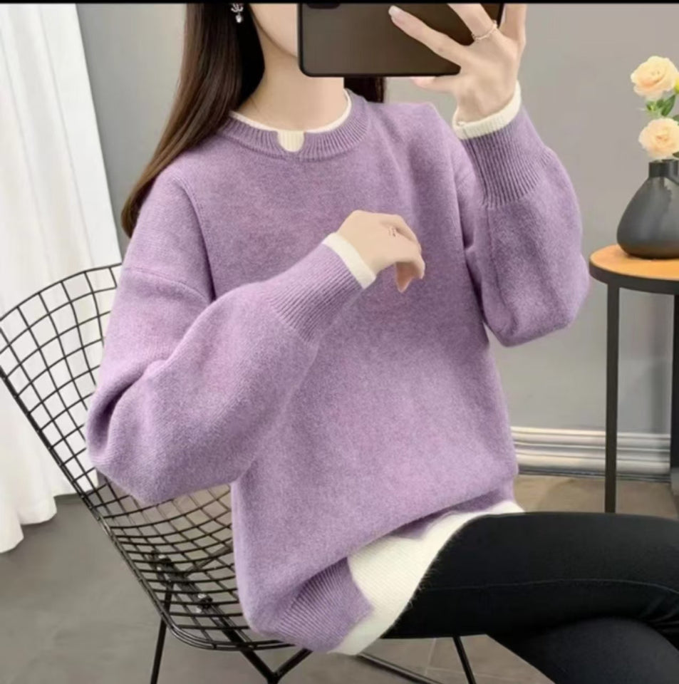 All-matching Loose Knitted Pullover Top