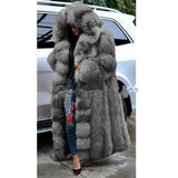 Faux Fur Coat Women Long Hooded Fur Coat