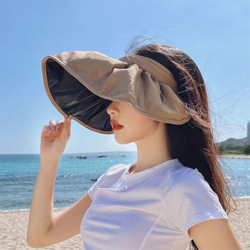 Summer Shell Hat FPF50 Empty-top Hat Women's Cycling Sun Protection UV Face Covering Sunhat Outdoor