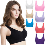 Women Yoga Tank Tops Sports Bra Workout Fitness Running Crop Top