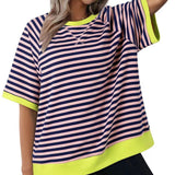 Women's Casual Versatile Striped Loose T-shirt