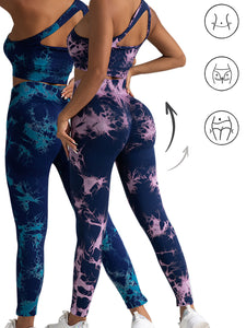 2pack Tie-dye Yoga Pants Seamless Yoga Pants