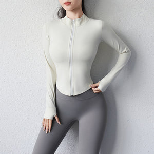 Women's Yoga Clothes Brushed Slim Fit Sports Long-sleeved Jacket