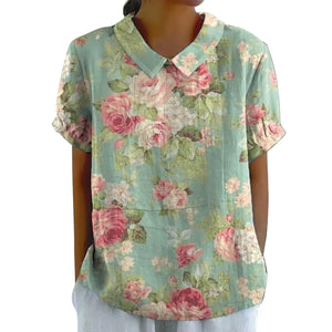 Women's Creative Retro Floral Cute Short-sleeved T-shirt