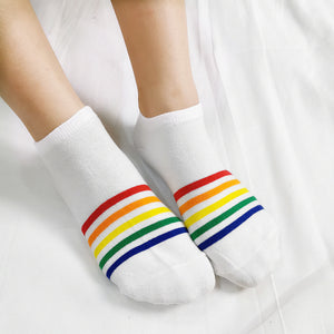 Rainbow Short Tube Low Top Doll Unisex Ins Trend Trendy Socks