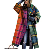 Women's Multi-color Checkered Long-sleeved Lapel Jacket