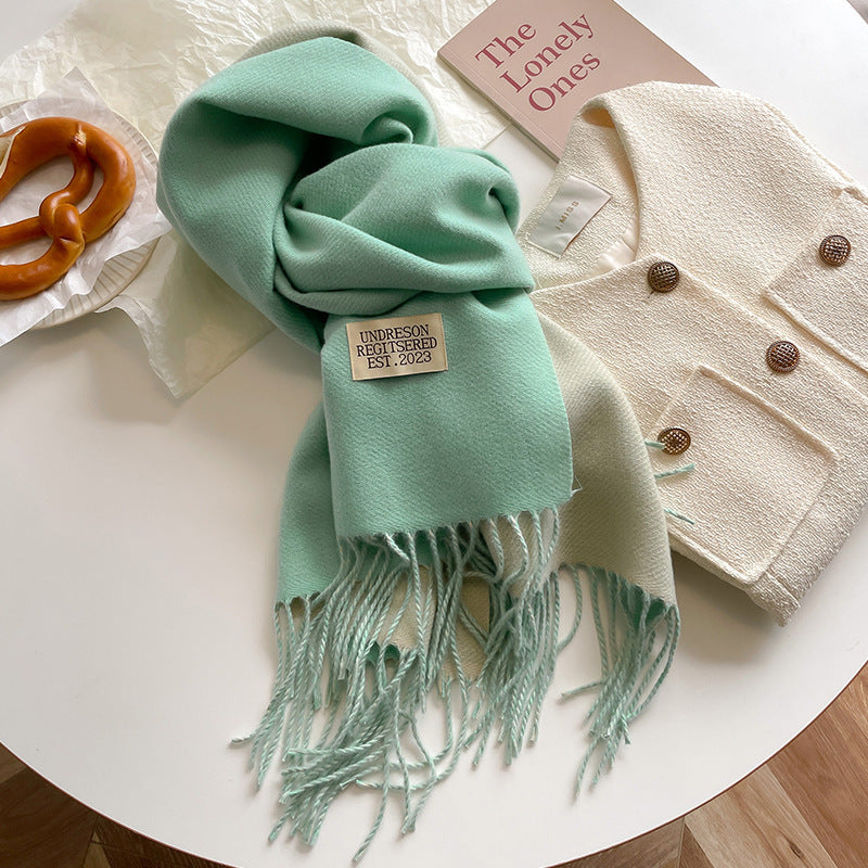 New Scarf Autumn And Winter Popular Color Matching Cashmere Scarf For Women