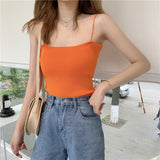 Knitted Spaghetti Straps Outerwear Slimming Inner Vest