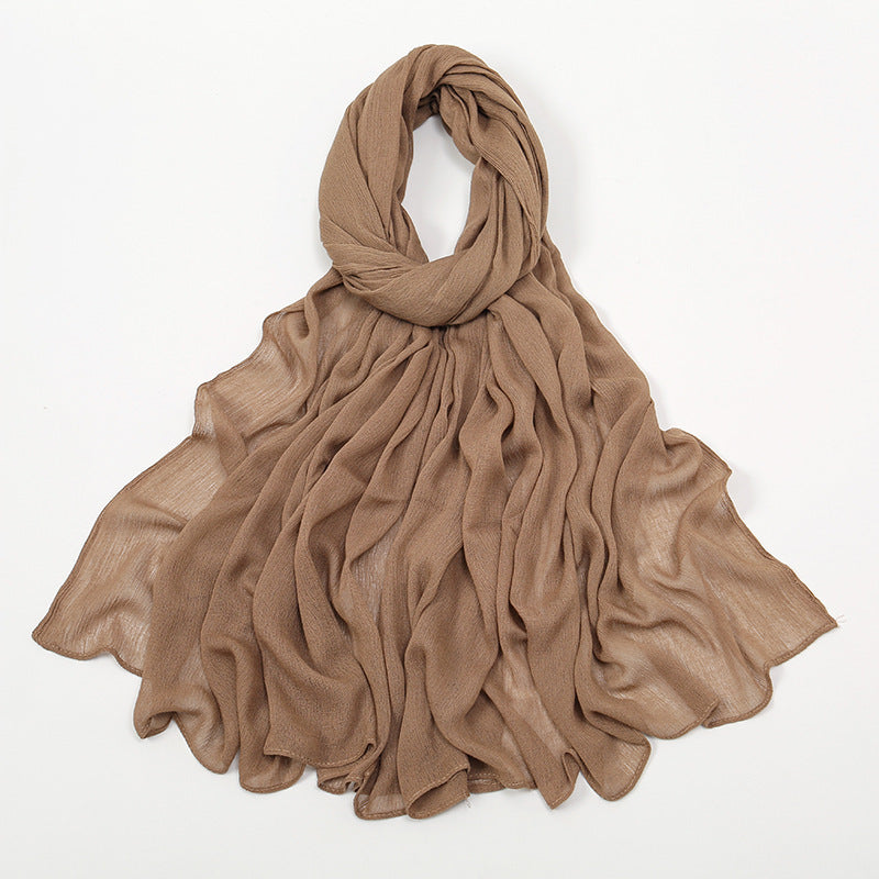 Curling Rayon Wrinkle Scarf Women's Simple Toe Cap