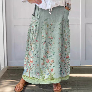 Leisure Retro Floral Vacation Skirt