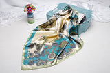 Printed Artificial Silk Small Square Towel