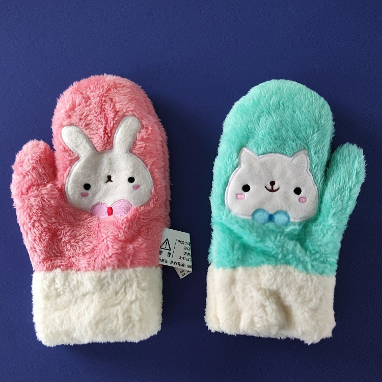 Cartoon Double-layer Thickened Rabbit Couple Hand Gloves