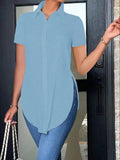 Summer Fashion Simple Polo Collar Women's Shirt