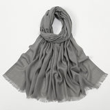 Flat Slub Cotton Solid Color Scarf Breathable Monochrome