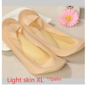 3D Arch Foot Massage Health Care Women Summer Socks Ice Silk Socks Shallow Mouth Silica Gel Invisible Slippers Feet Care