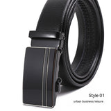 Men's Fashion Automatic Buckle Litchi Pattern Belt