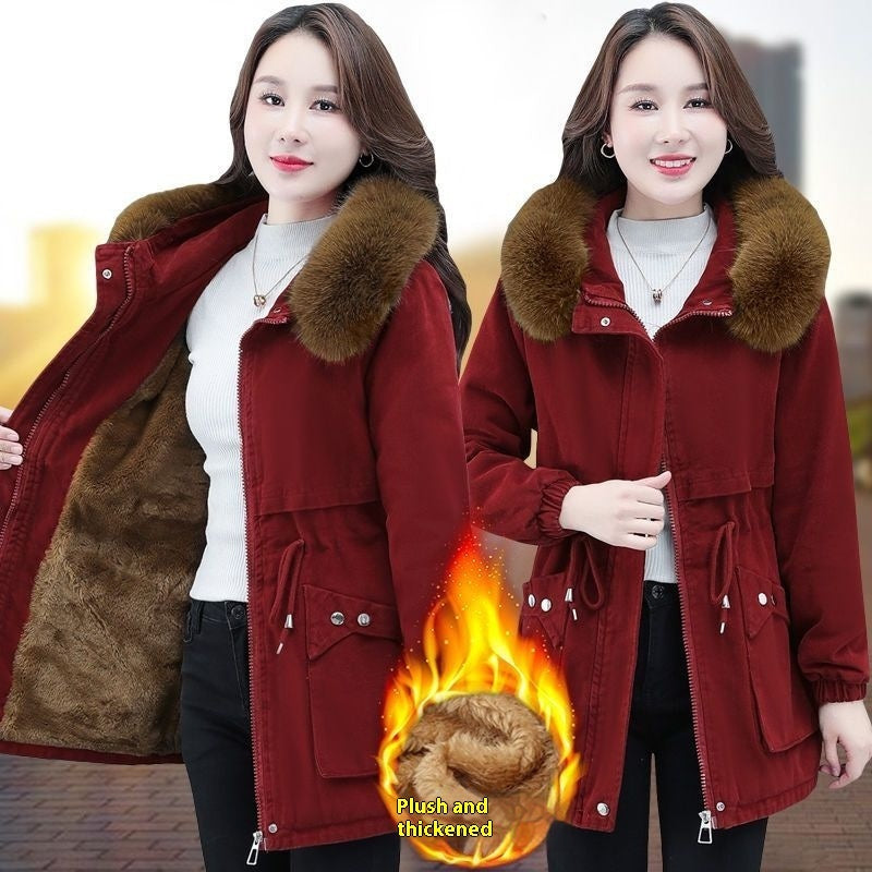 Women's Short Winter Loose Fleece Padded Coat