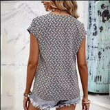 Women's Casual Style Printed Batwing Sleeve T-shirt