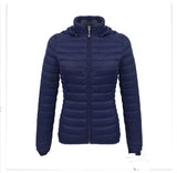 Autumn And Winter Zipper Short Hooded Detachable Solid Color Stand Collar Lightweight Cotton-padded Jacket