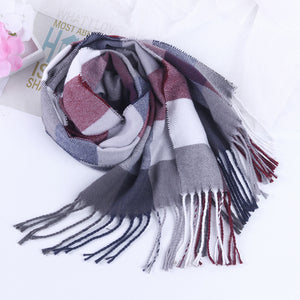 Autumn And Winter British Style Plaid Scarf Winter