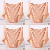 Women Underwear Soft Viscose Solid Color High Waist Panties 4pcs A Lot