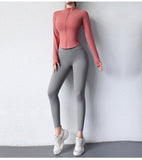 Women's Yoga Clothes Brushed Slim Fit Sports Long-sleeved Jacket