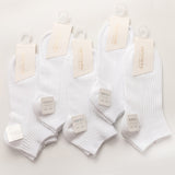 Women's Double Needle Solid Color Cotton Short Ankle Socks