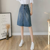 Summer Design Denim Skirt Mid-length