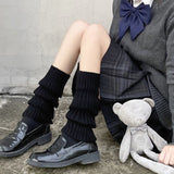 Solid Color Knitted Socks Stockings