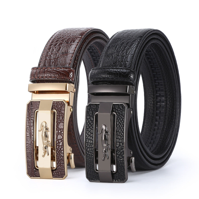 Men's Crocodile Belt Alloy Comfort Click Belt