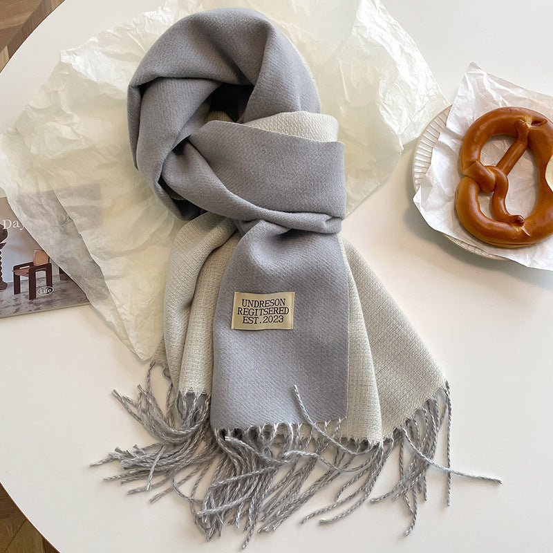 New Scarf Autumn And Winter Popular Color Matching Cashmere Scarf For Women