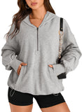 Solid Color Long Sleeve Hooded Zipper Sweatshirt