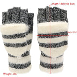 Flip Half Finger Knitting Wool Gloves