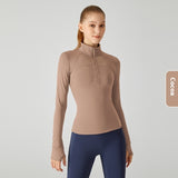 Fleece-lined Yoga Clothing Top Long Sleeve Fitness